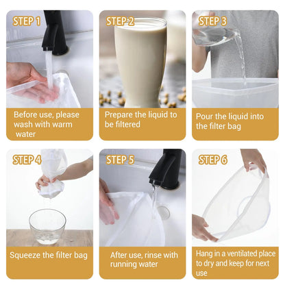3PCS Bowl-Shaped Nylon Nut Milk Bag, Reusable Strainer Bags for Cheese Cloths Almond Milk, Tea, Juice, Yogurt, Cheesecloth Alternative, Fine Mesh Food Filter