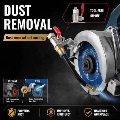 Angle Grinder Dust Remover Water Sprayer, 3.9" (10cm) Aluminum & Brass Misting Attachment, Dual-Mode Adjustable Water Feed for Cutting Tile, Concrete, Marble & Stone