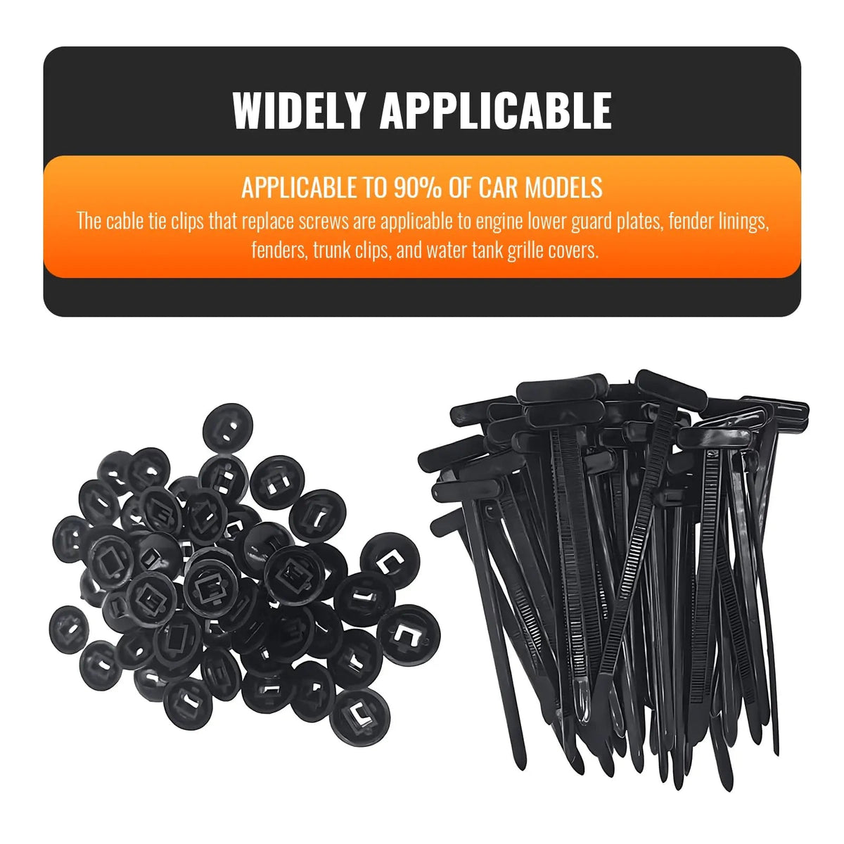 Nylon Cable Tie Buckle Kit PA66 Windproof Tensile Strength: 50kg &Anti-Corrosion for Car/Home/industrial Cable Management-40°C-130°C Extreme Proof, Lifetime Supply Pack (100pcs)TTV FathersDayGift daily repair Universal bundle